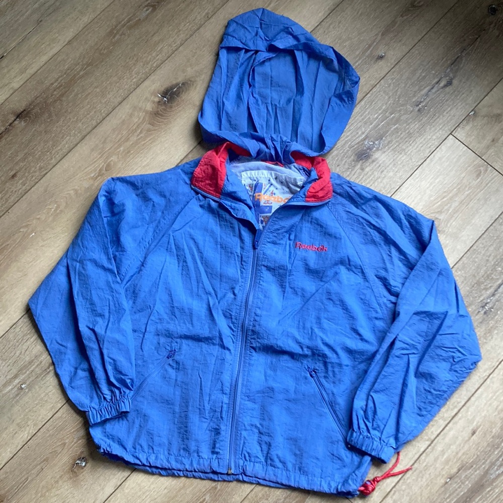 Vintage Reebok 90s Periwinkle Women’s Size S Zip Track Jacket Embroidere…